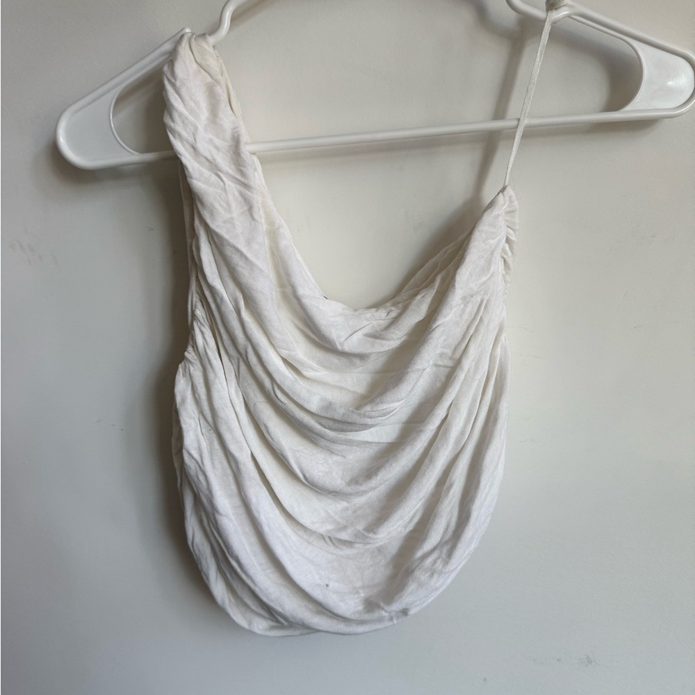Free People White Draped Top